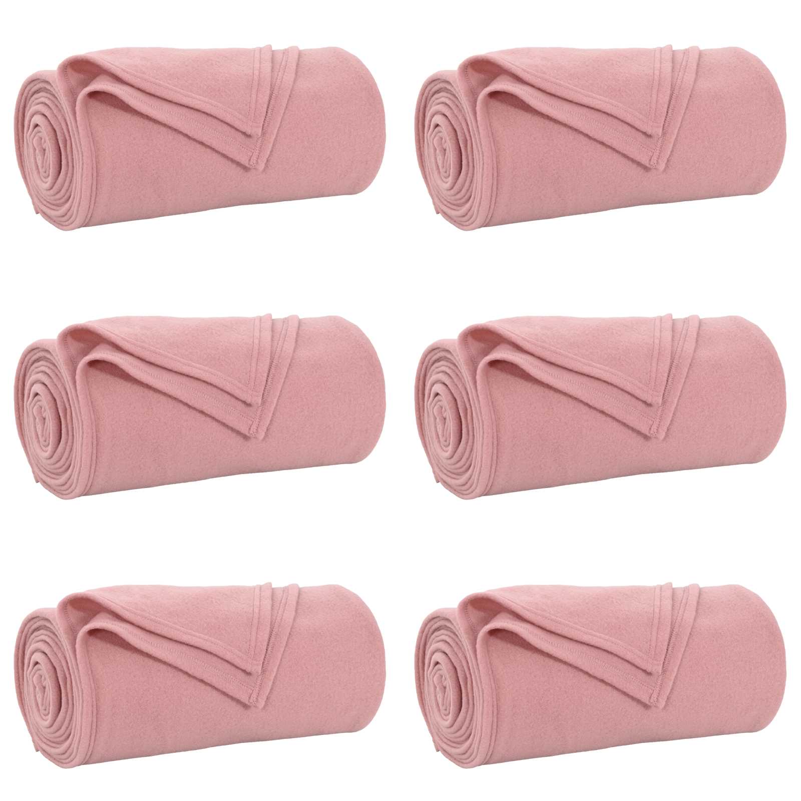vidaXL Koce narzutowe 6 pcs Różowy 170 x 130 cm Polar