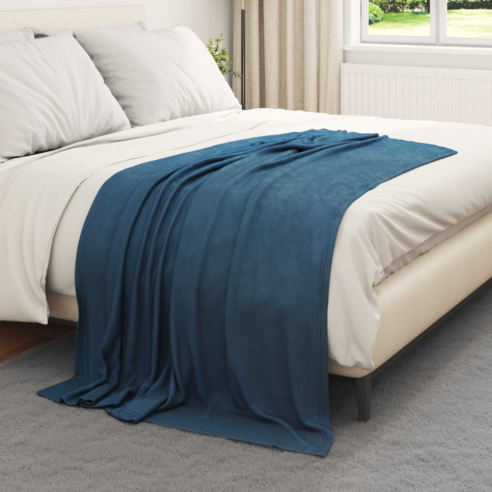 vidaXL Koce narzutowe 24 pcs Granatowy 170 x 130 cm Polar