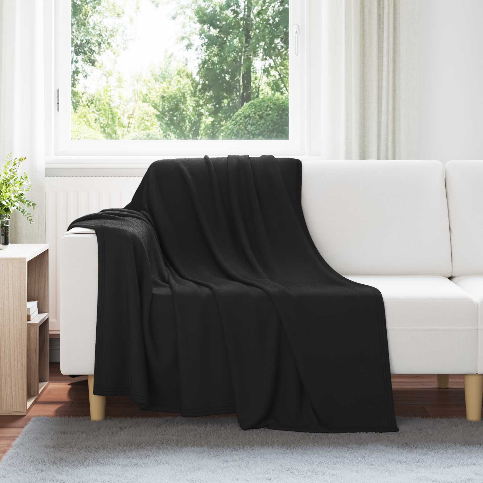 vidaXL Koce narzutowe 24 pcs Czarny 200 x 150 cm Polar