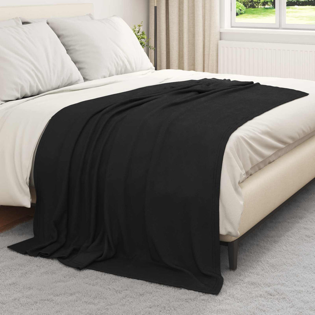vidaXL Koce narzutowe 24 pcs Czarny 200 x 150 cm Polar