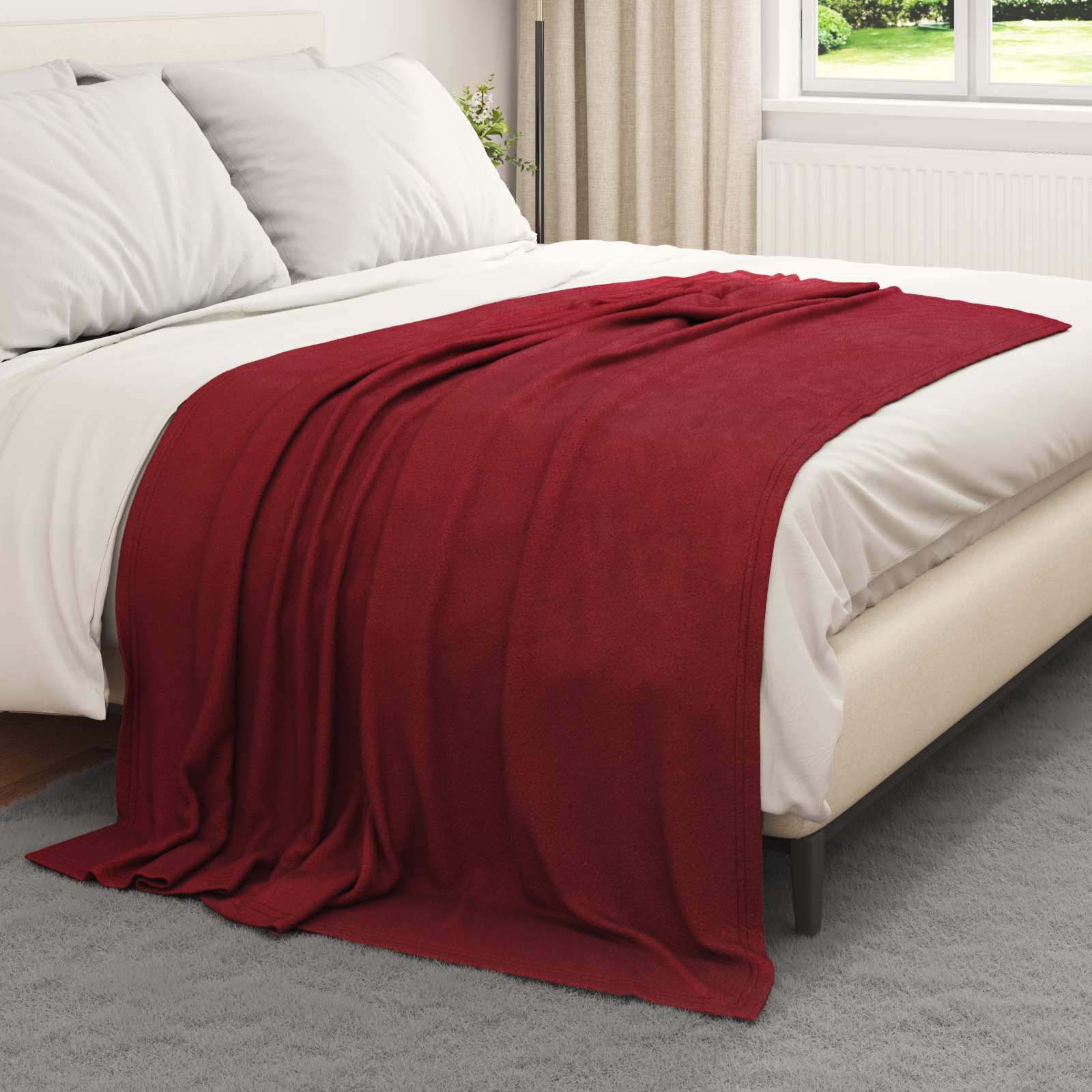 vidaXL Koce narzutowe 24 pcs Bordeaux Czerwony 200 x 150 cm Polar