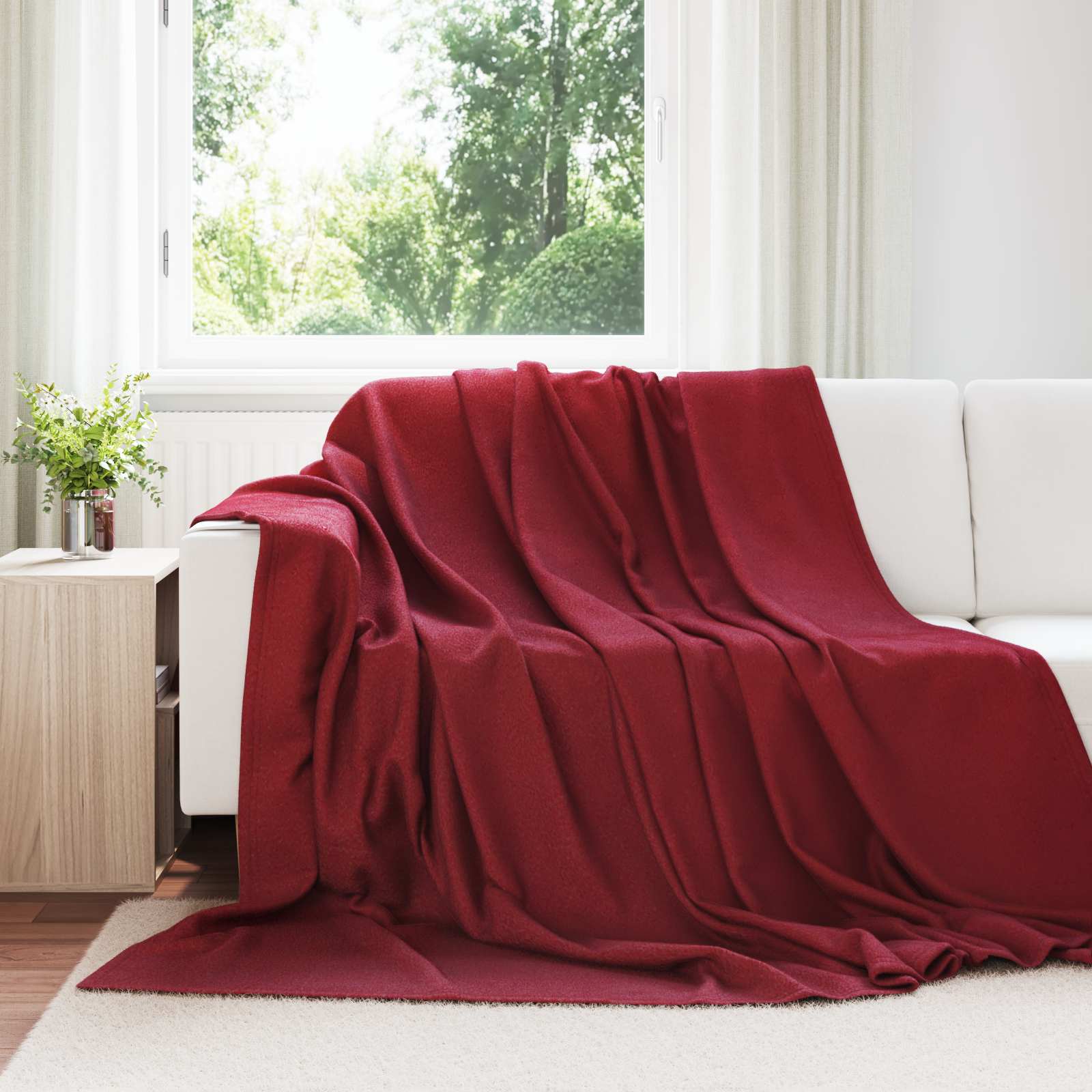 vidaXL Koce narzutowe 24 pcs Bordeaux Czerwony 270 x 240 cm Polar