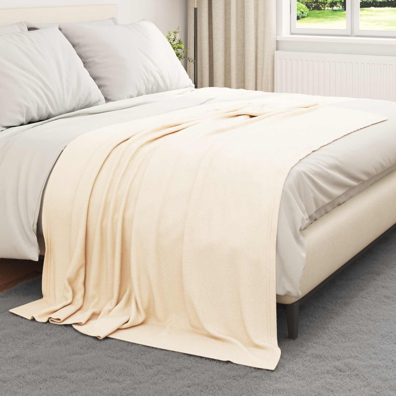 vidaXL Koce narzutowe 24 pcs Kremowy 200 x 150 cm Polar