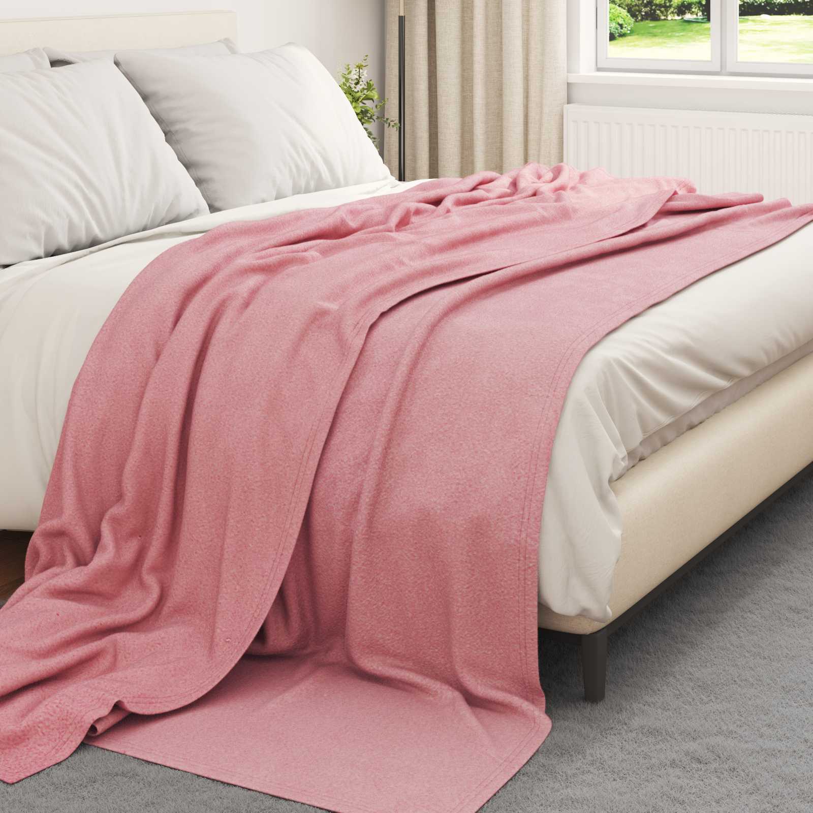 vidaXL Koce narzutowe 24 pcs Różowy 240 x 220 cm Polar