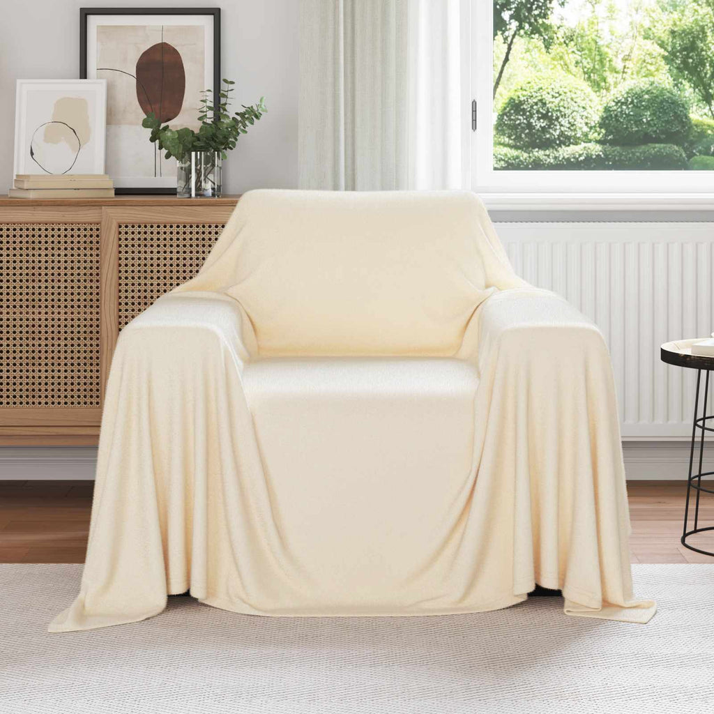 vidaXL Koce narzutowe 6 pcs Kremowy 210 x 140 cm Polar