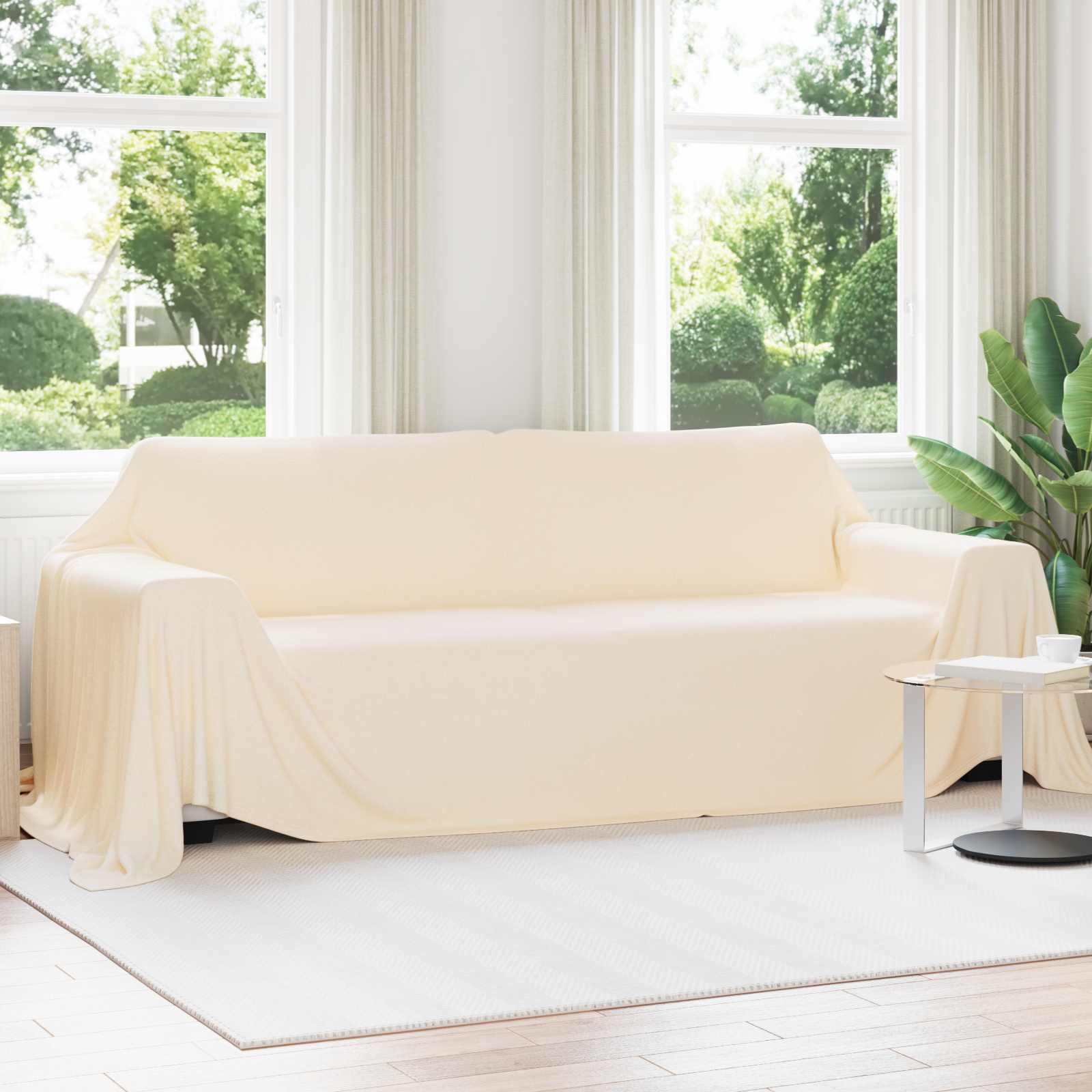 vidaXL Koce narzutowe 6 pcs Kremowy 350 x 270 cm Polar