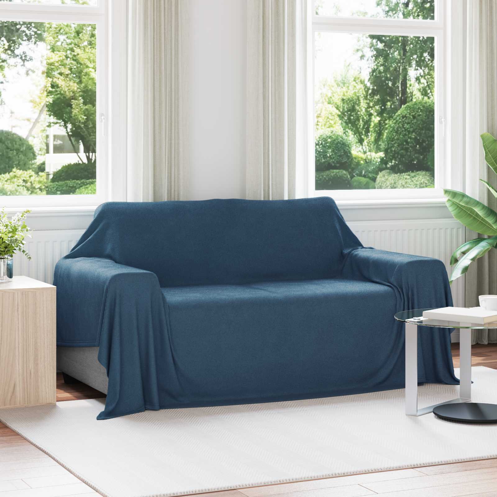 vidaXL Koce narzutowe 6 pcs Granatowy 280 x 210 cm Polar