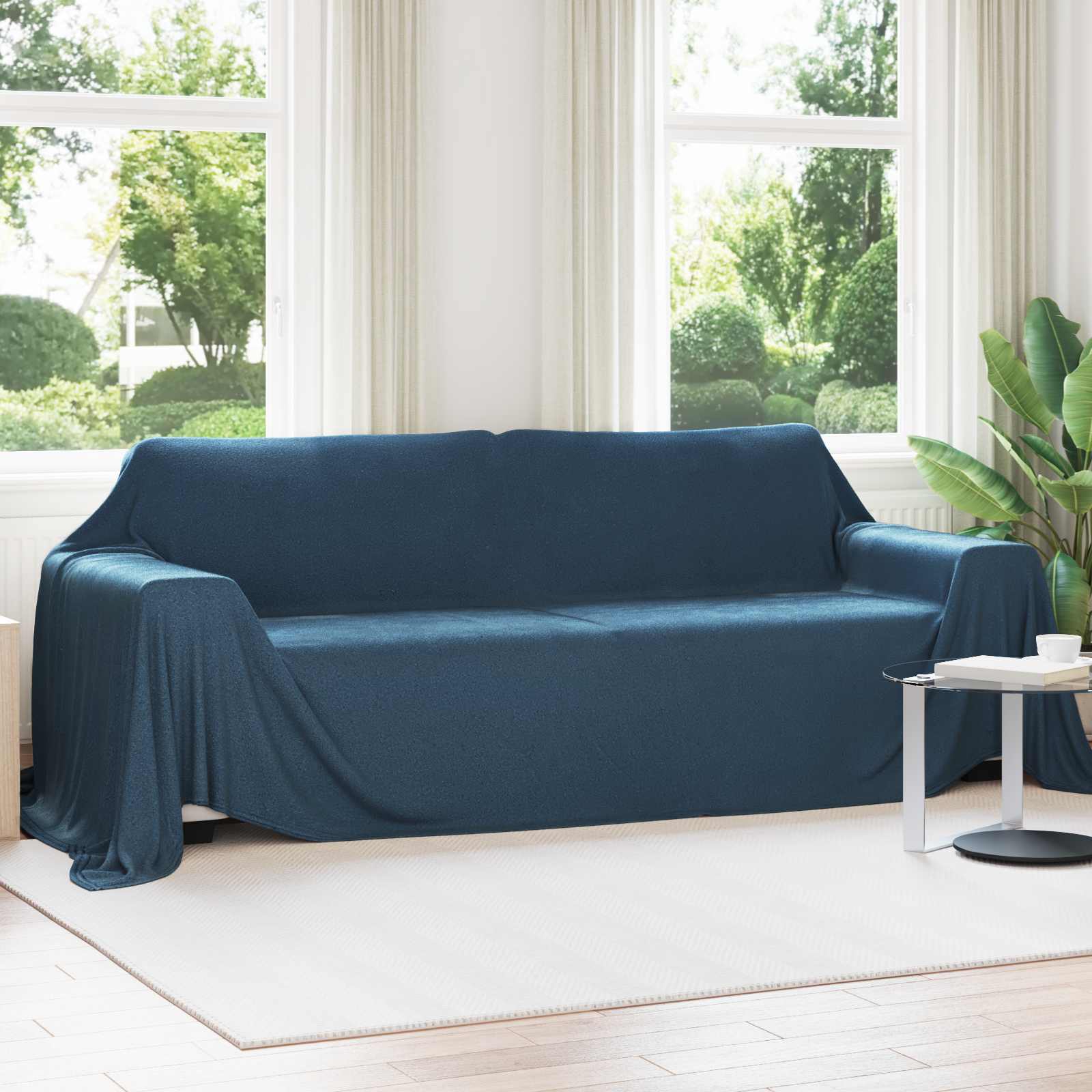 vidaXL Koce narzutowe 6 pcs Granatowy 350 x 270 cm Polar