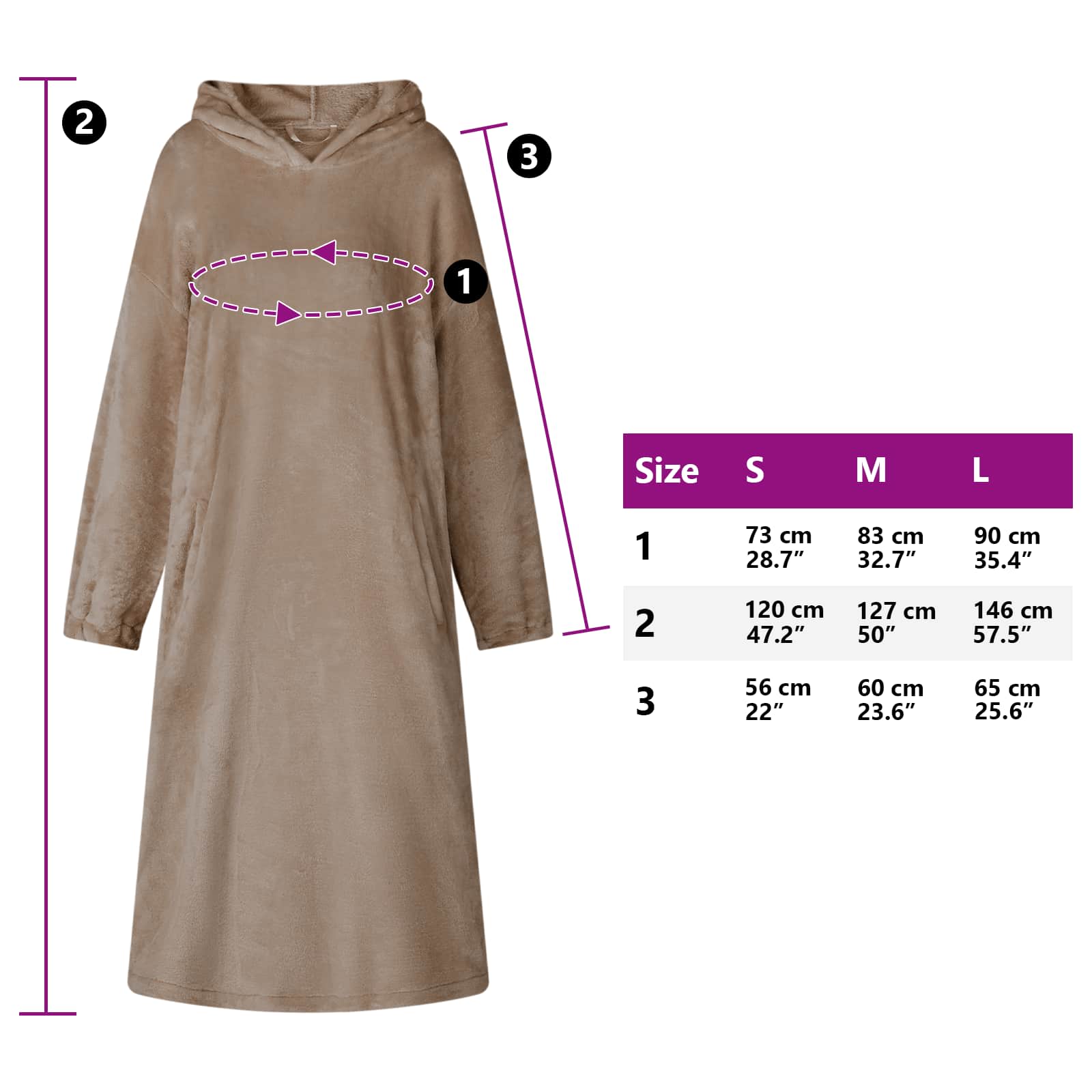 vidaXL Bluza-koc Camel m Flanela