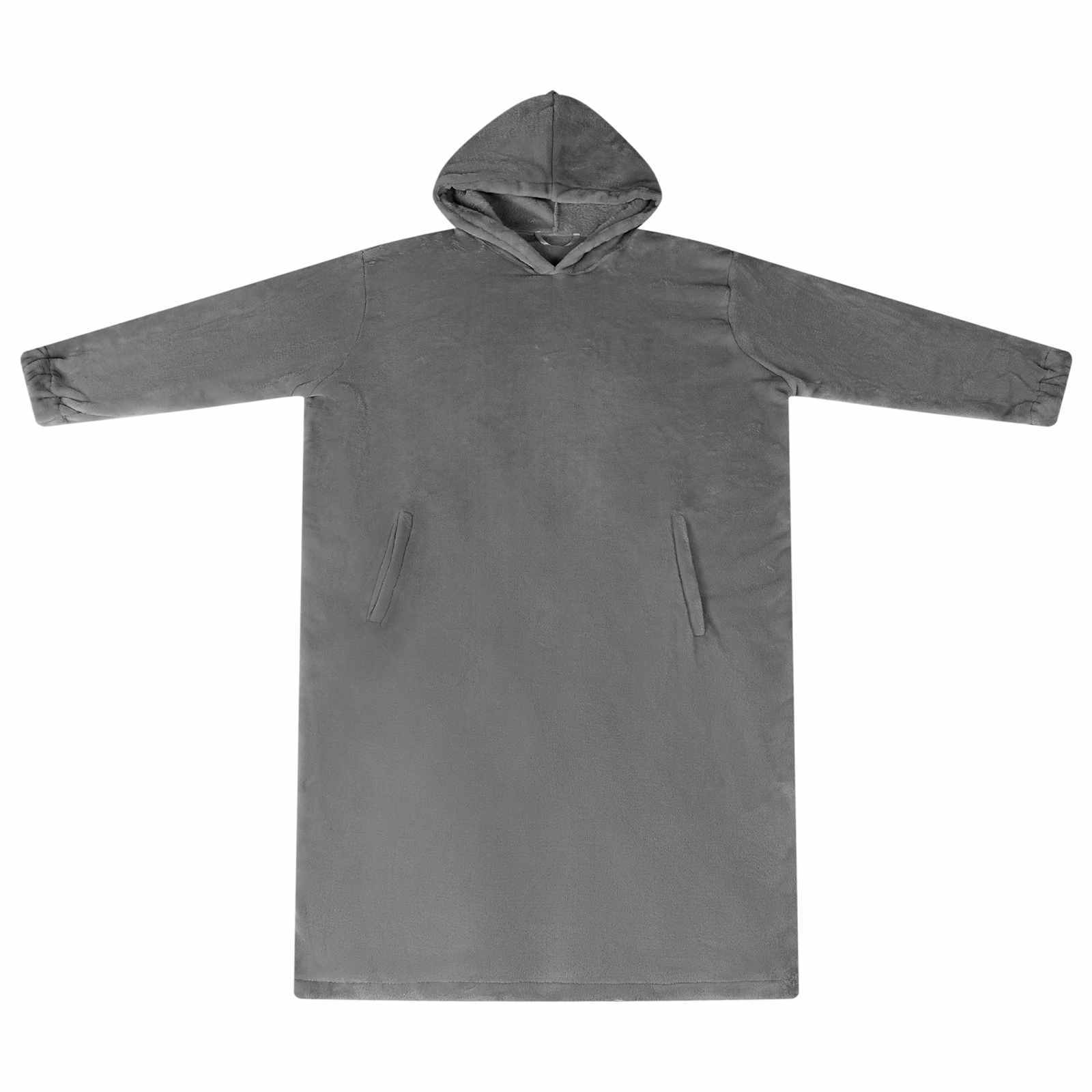 vidaXL Bluza-koc Ciemnoszary m Flanela