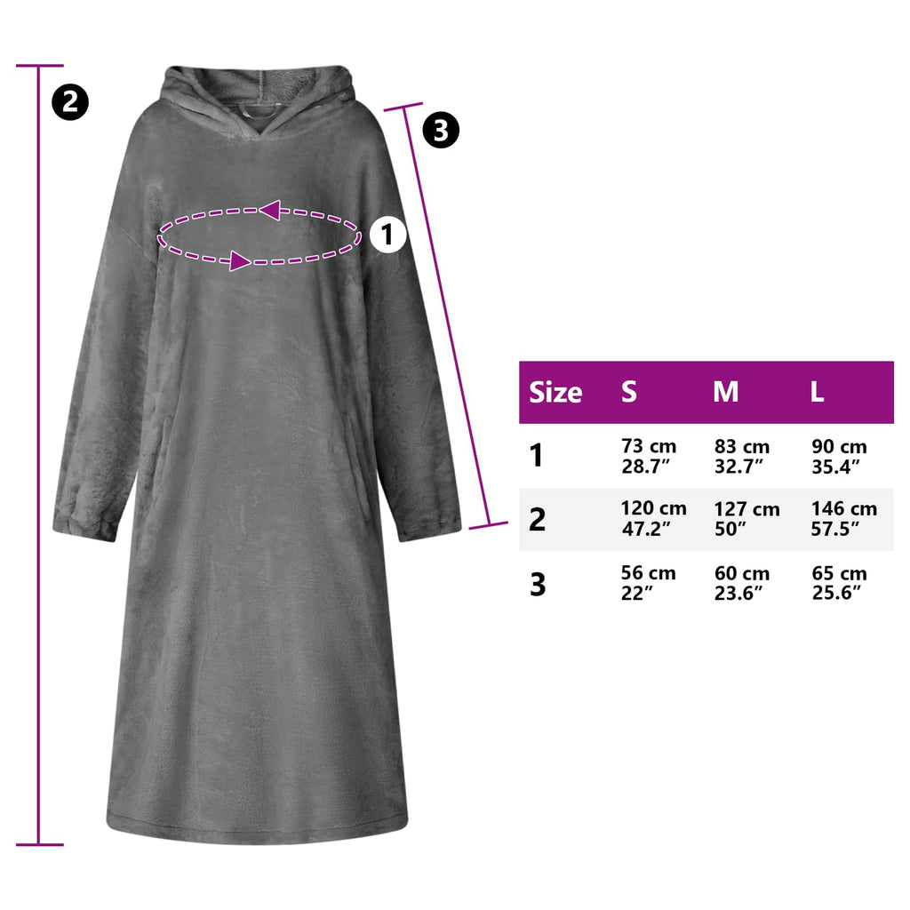 vidaXL Bluza-koc Ciemnoszary m Flanela
