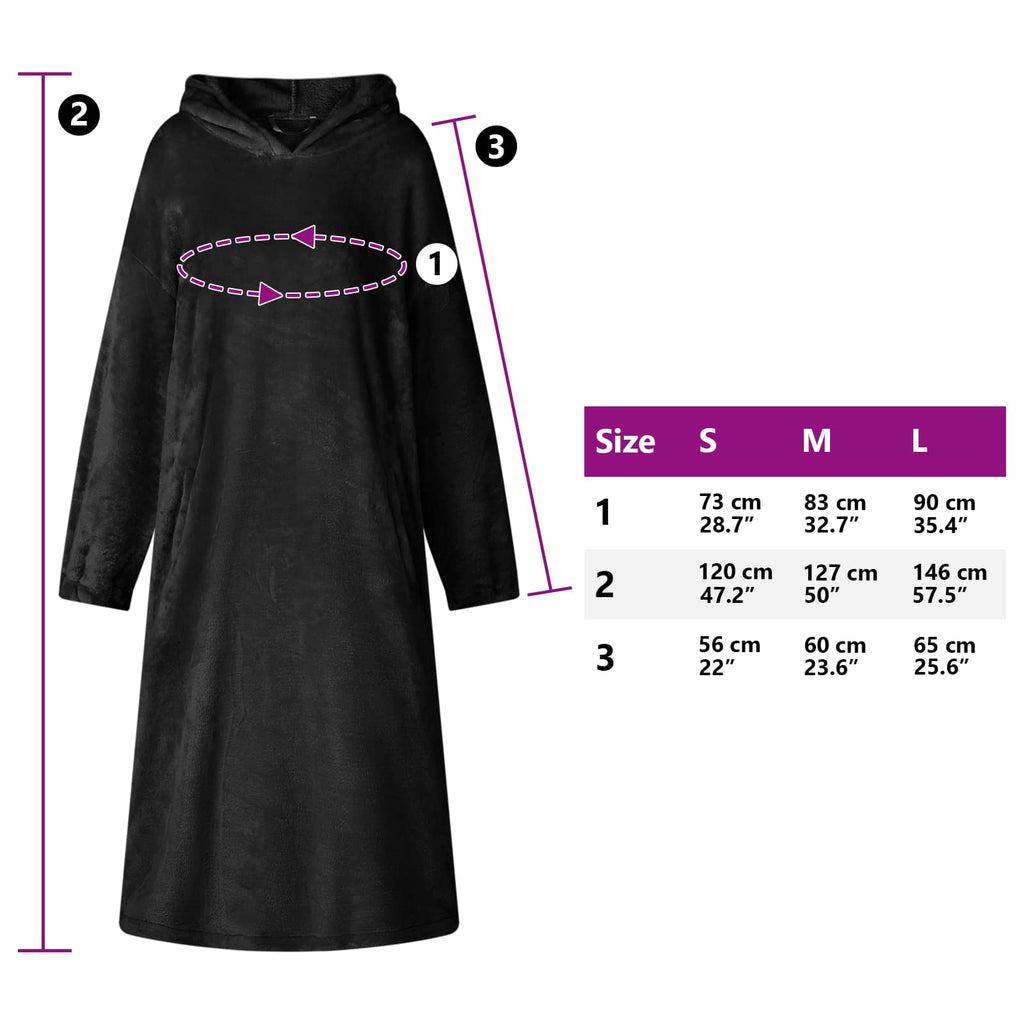 vidaXL Bluza-koc Czarny l Flanela