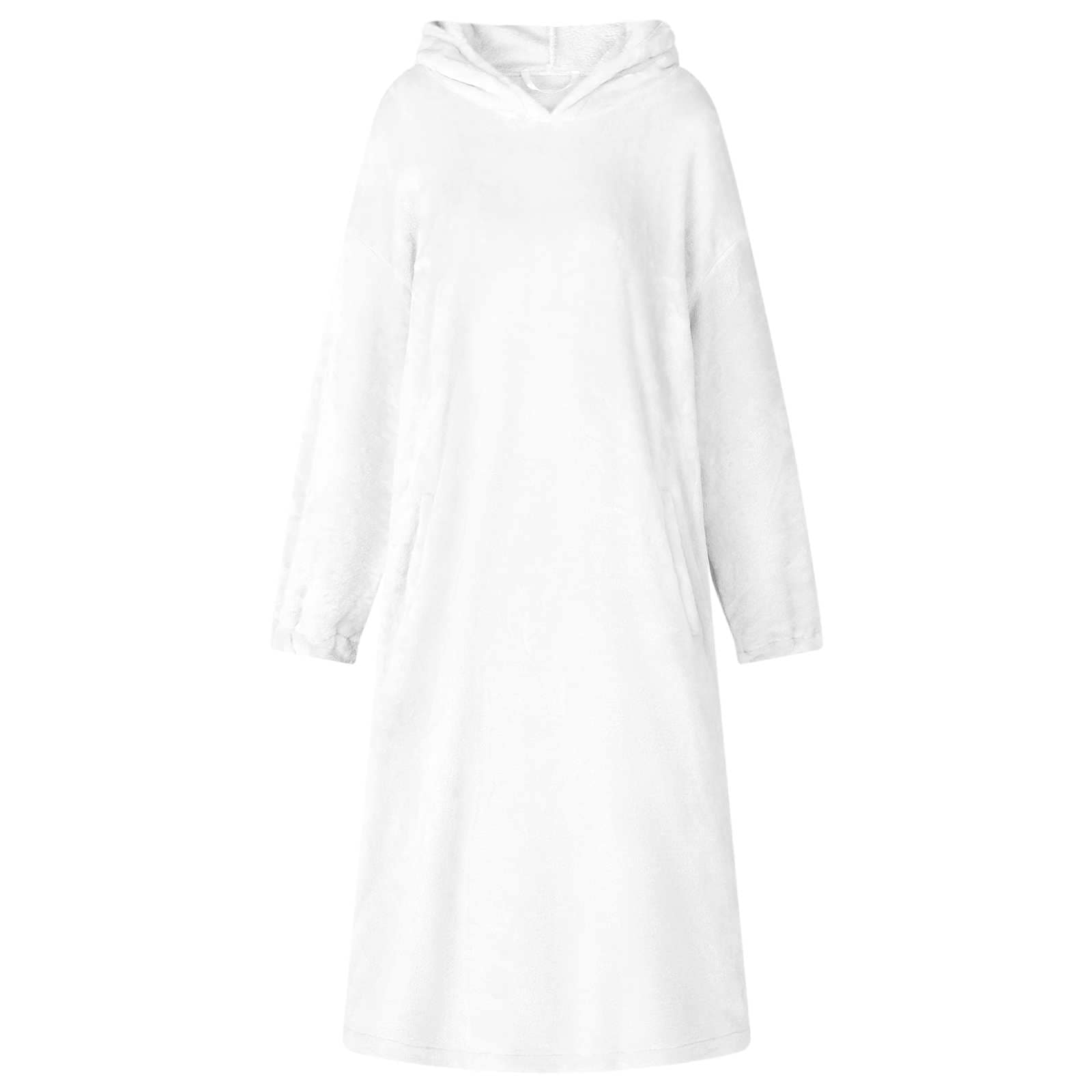 vidaXL Bluza-koc Biały m Flanela
