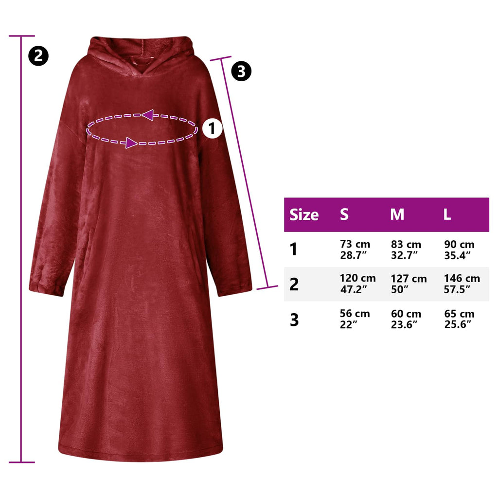 vidaXL Bluza-koc Bordeaux Czerwony s Flanela
