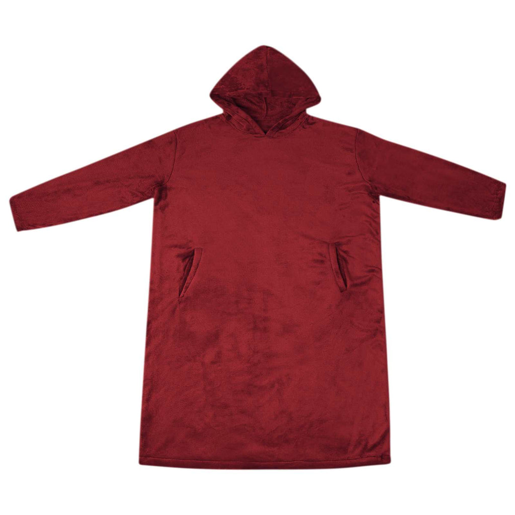 vidaXL Bluza-koc Bordeaux Czerwony m Flanela