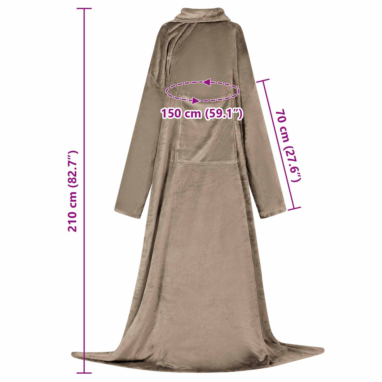 vidaXL Bluza-koc Camel F Flanela