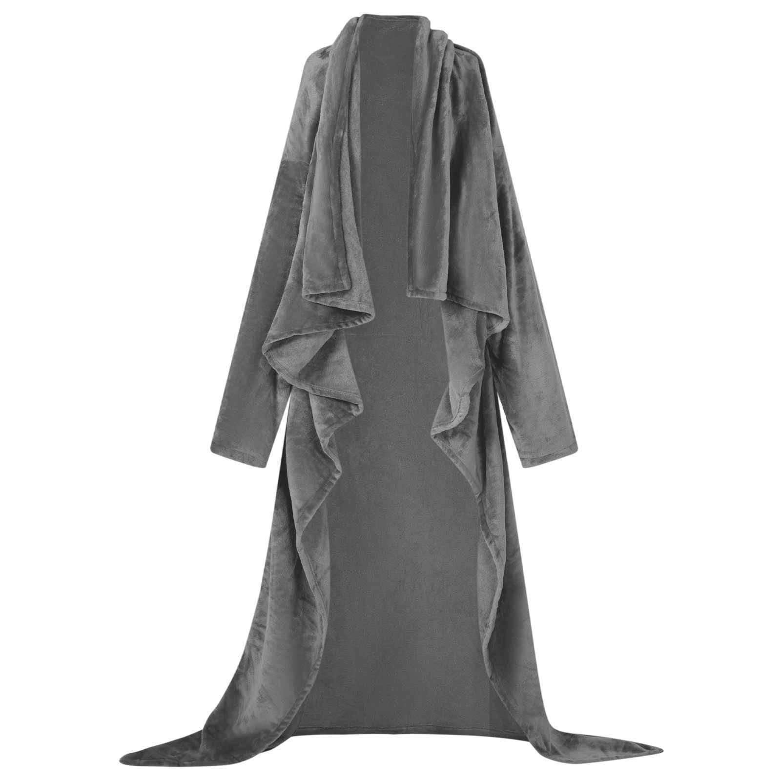 vidaXL Bluza-koc Ciemnoszary F Flanela