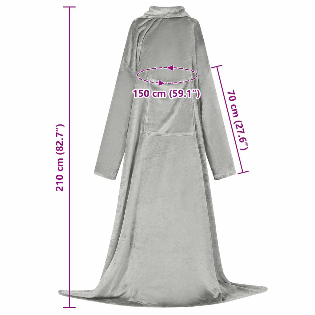 vidaXL Bluza-koc Szary F Flanela