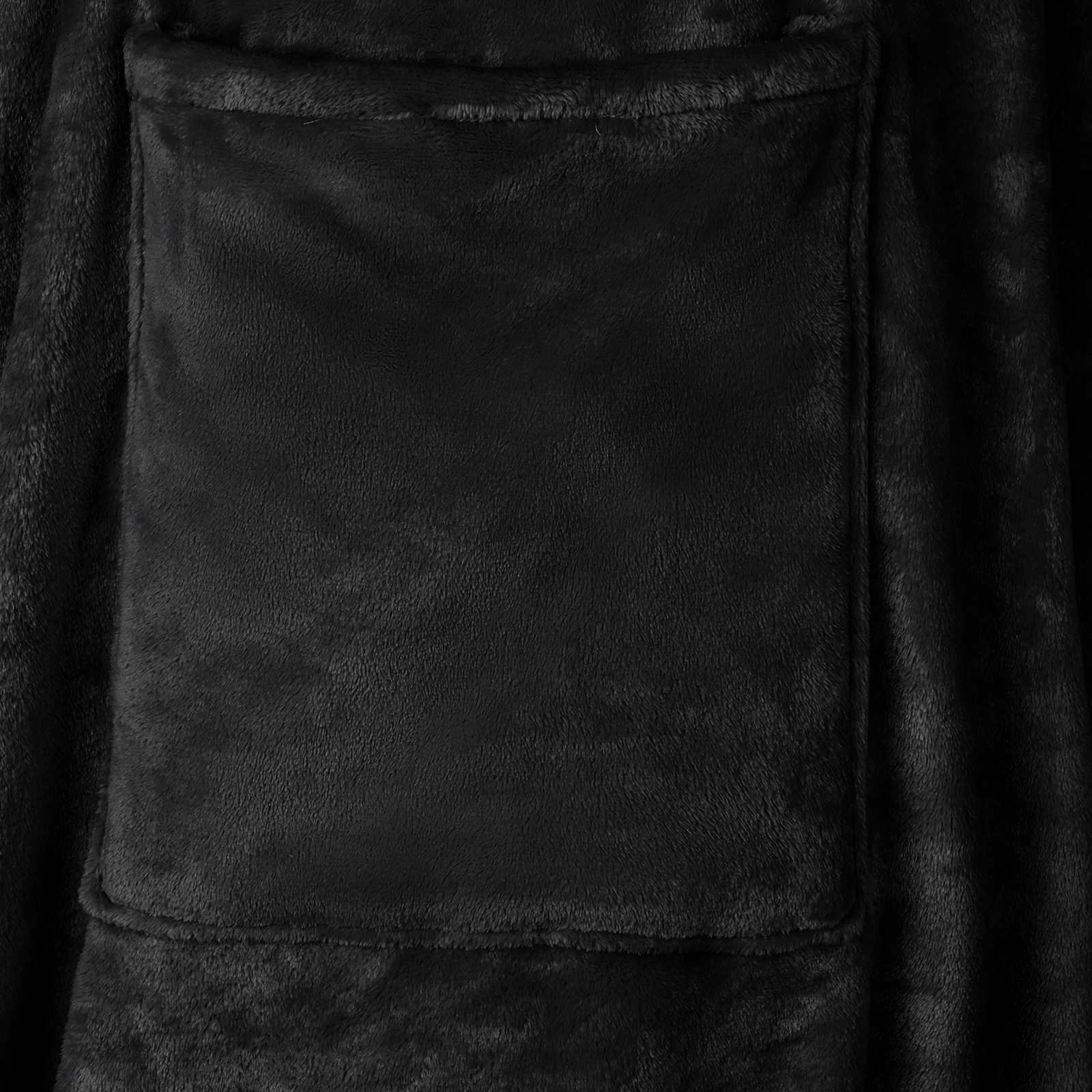 vidaXL Bluza-koc Czarny F Flanela
