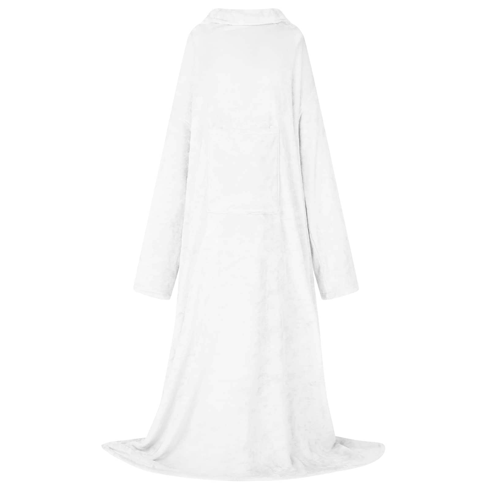 vidaXL Bluza-koc Biały F Flanela