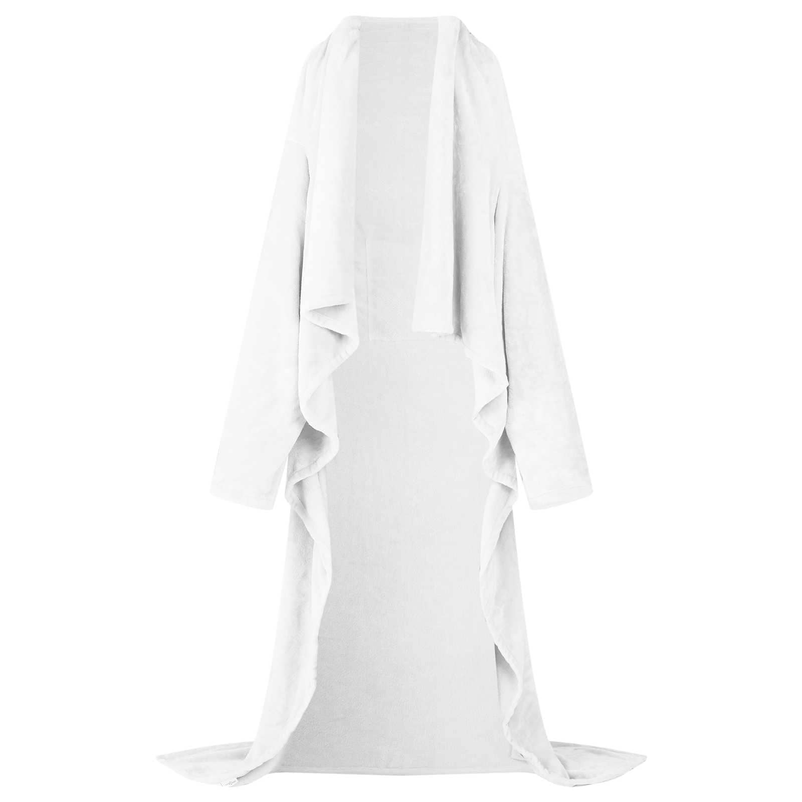 vidaXL Bluza-koc Biały F Flanela
