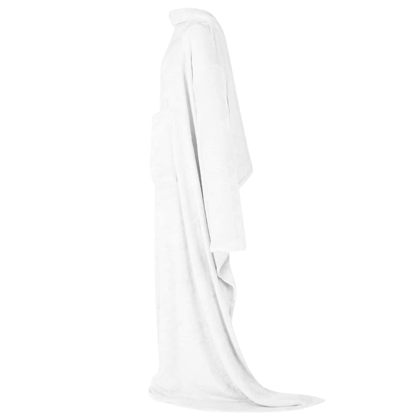vidaXL Bluza-koc Biały F Flanela