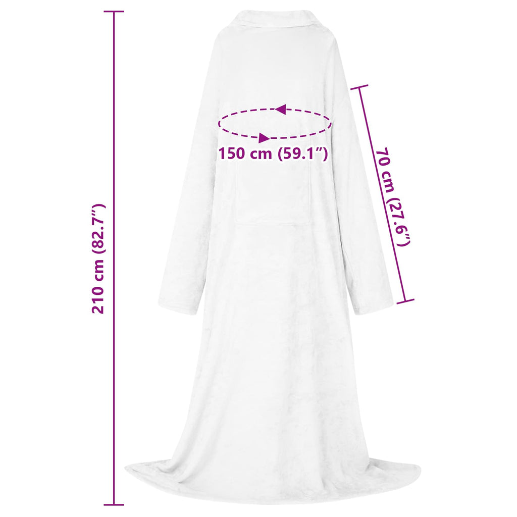 vidaXL Bluza-koc Biały F Flanela