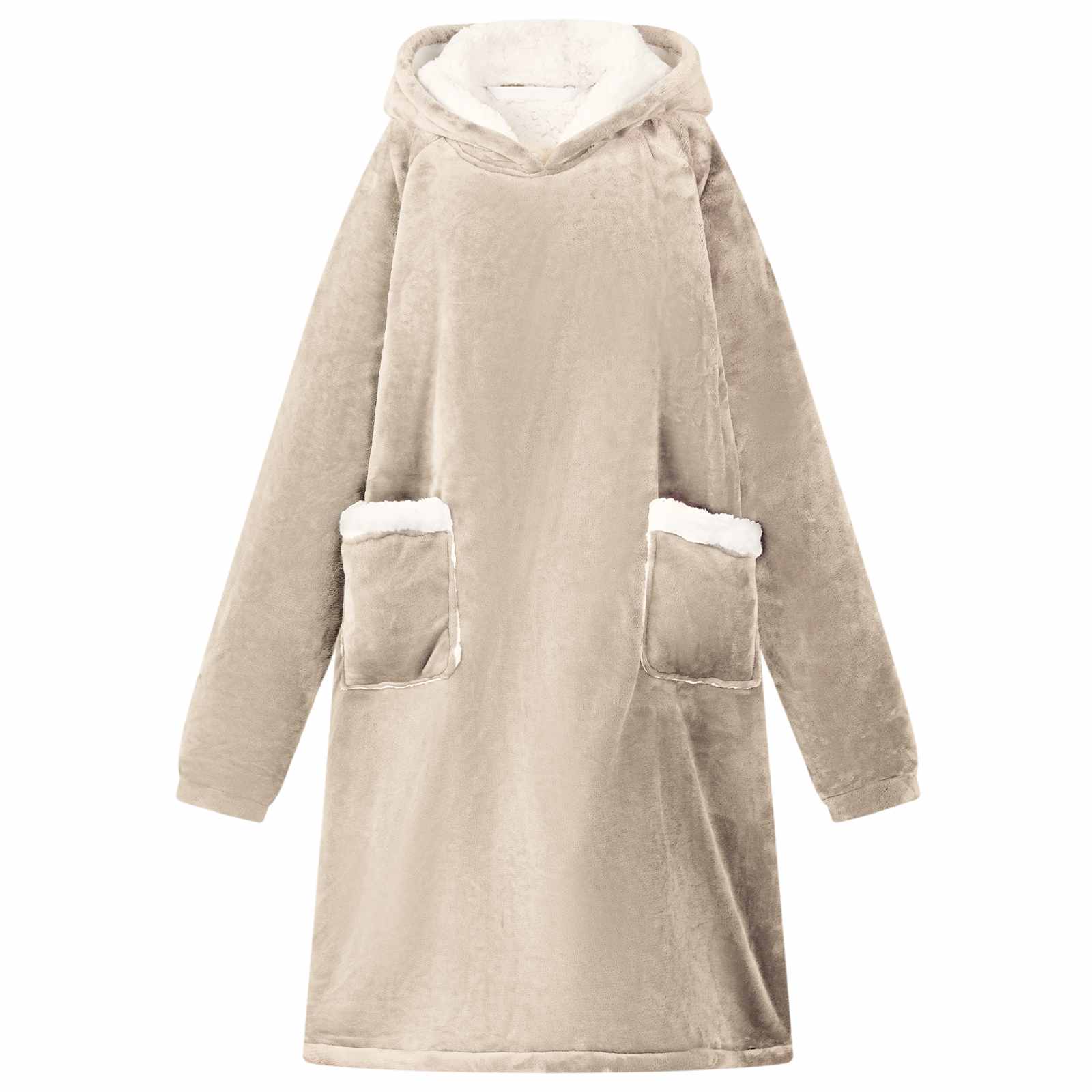 vidaXL Bluza-koc Beżowy M Fleece i Flanela