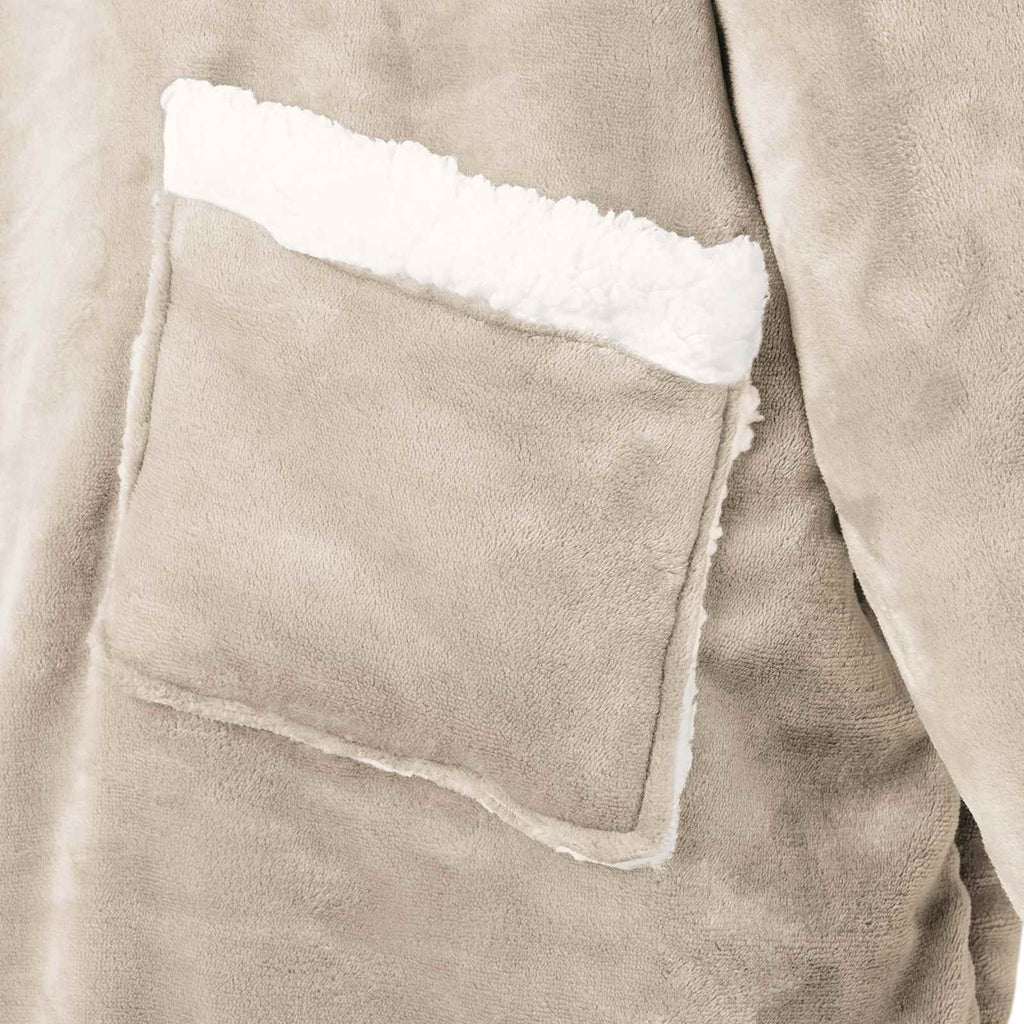 vidaXL Bluza-koc Beżowy L Fleece i Flanela