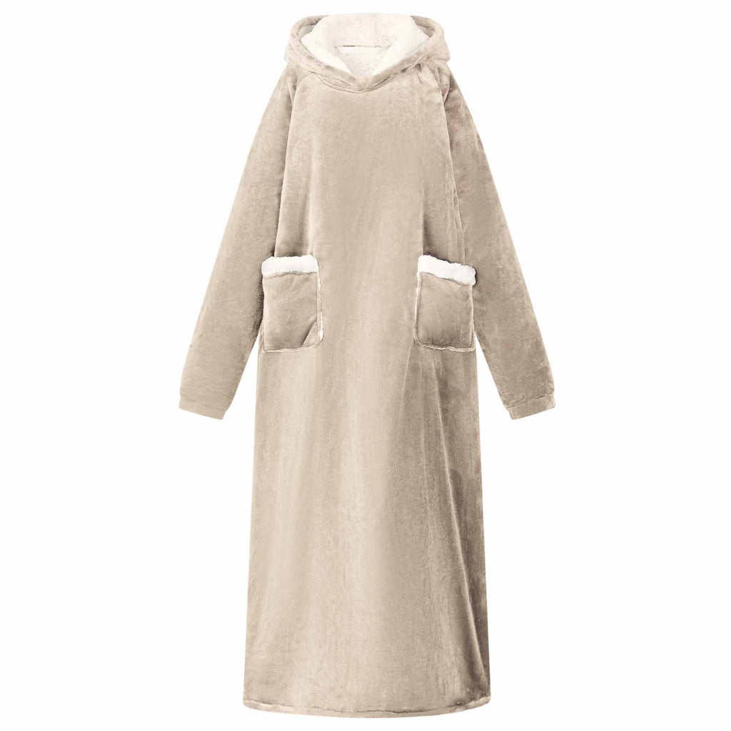 vidaXL Bluza-koc Beżowy L Fleece i Flanela