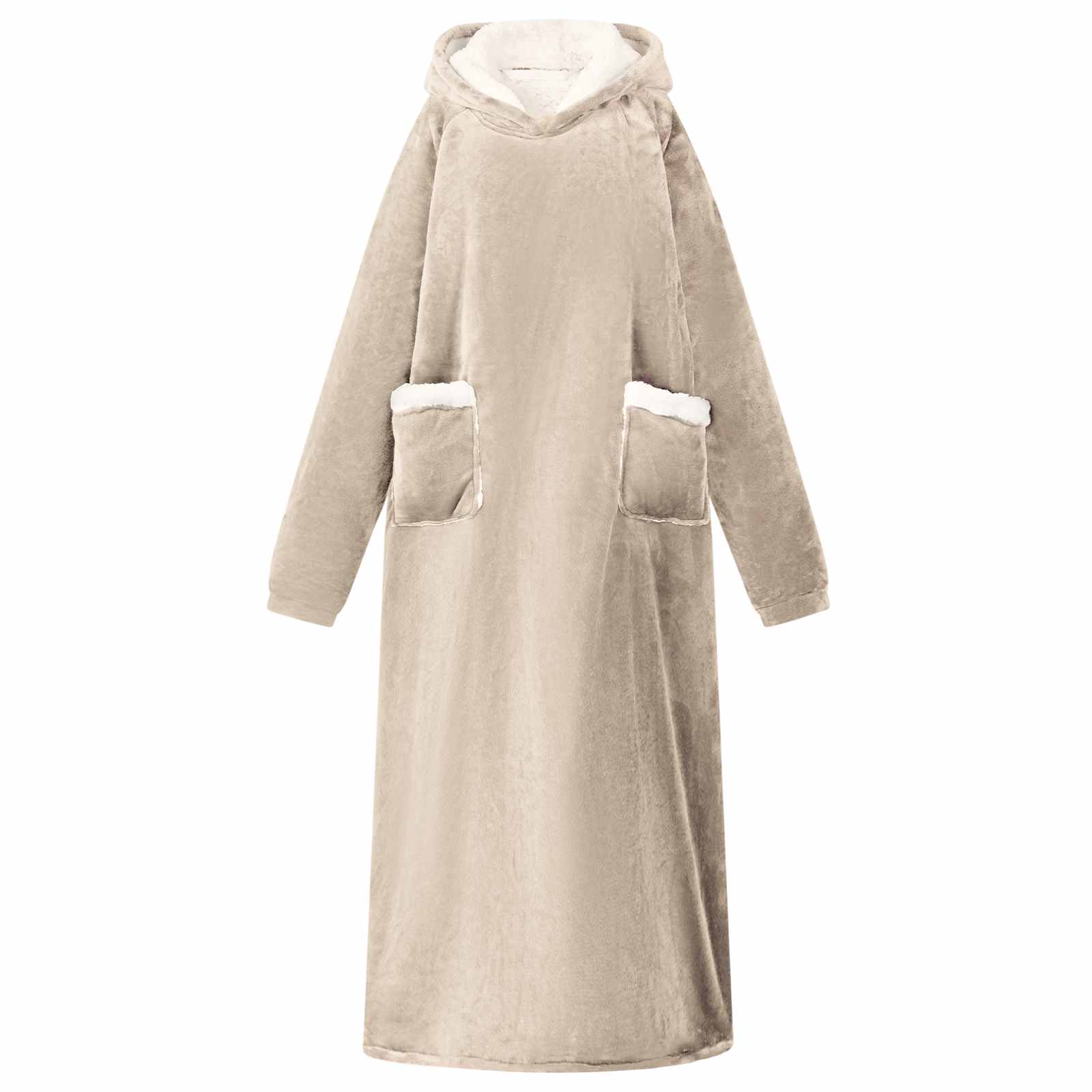 vidaXL Bluza-koc Beżowy L Fleece i Flanela