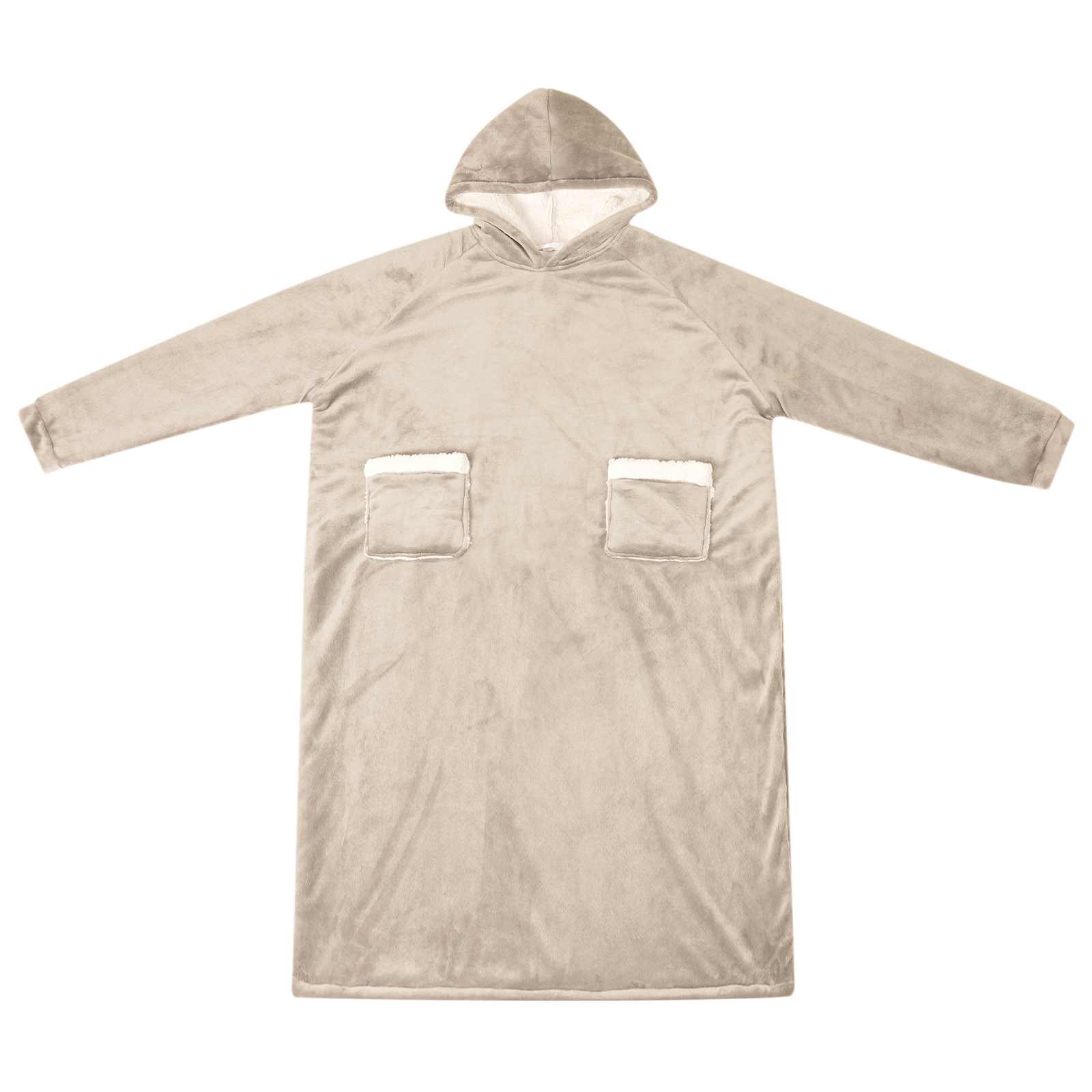 vidaXL Bluza-koc Beżowy L Fleece i Flanela