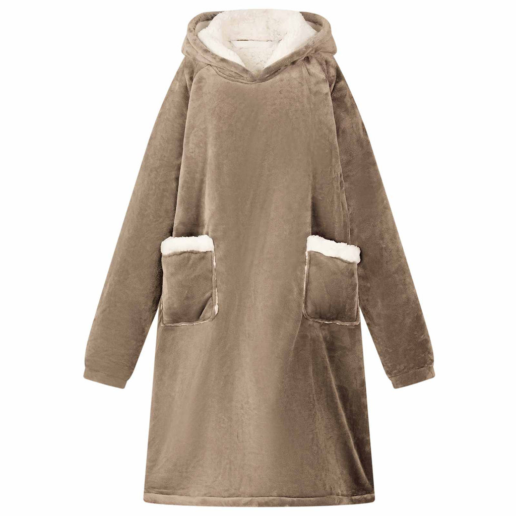 vidaXL Bluza-koc Camel M Fleece i Flanela