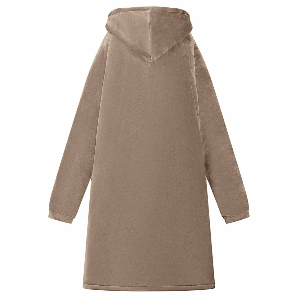 vidaXL Bluza-koc Camel M Fleece i Flanela
