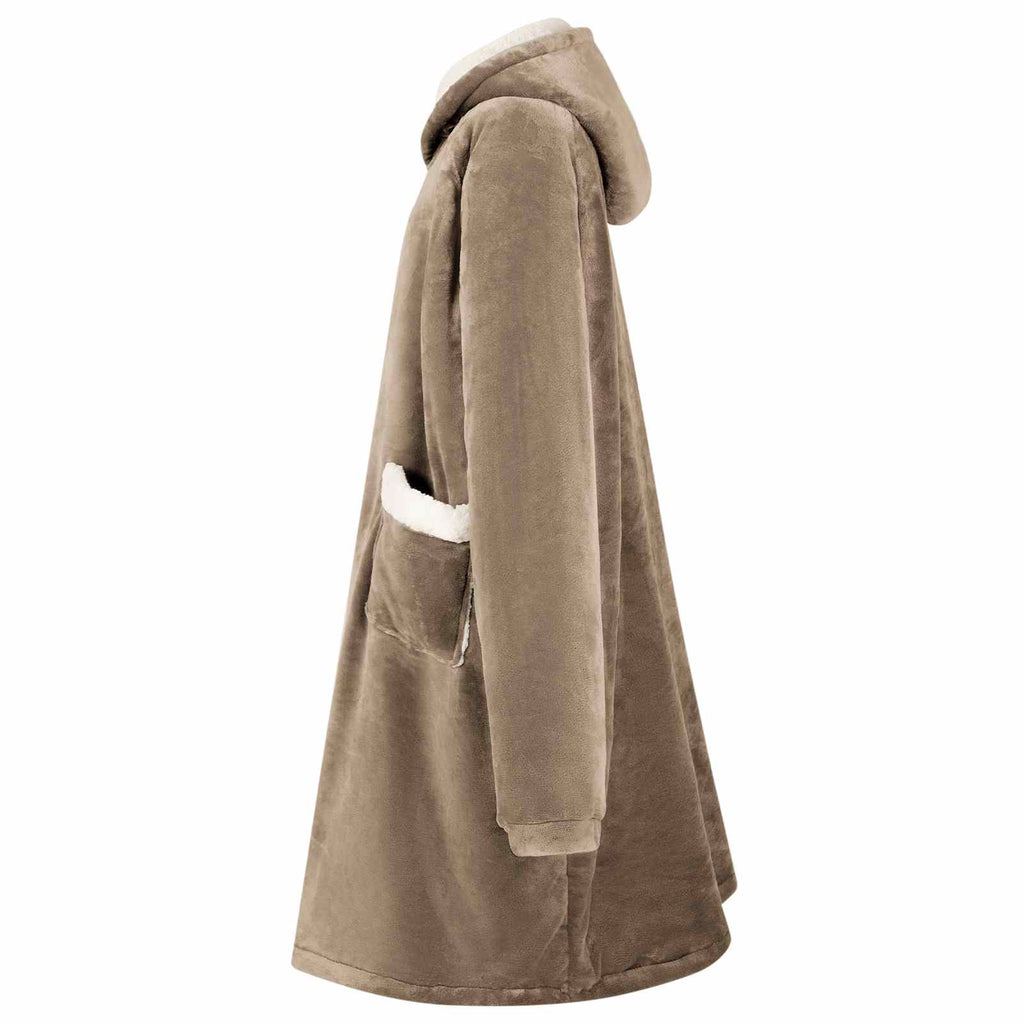 vidaXL Bluza-koc Camel M Fleece i Flanela