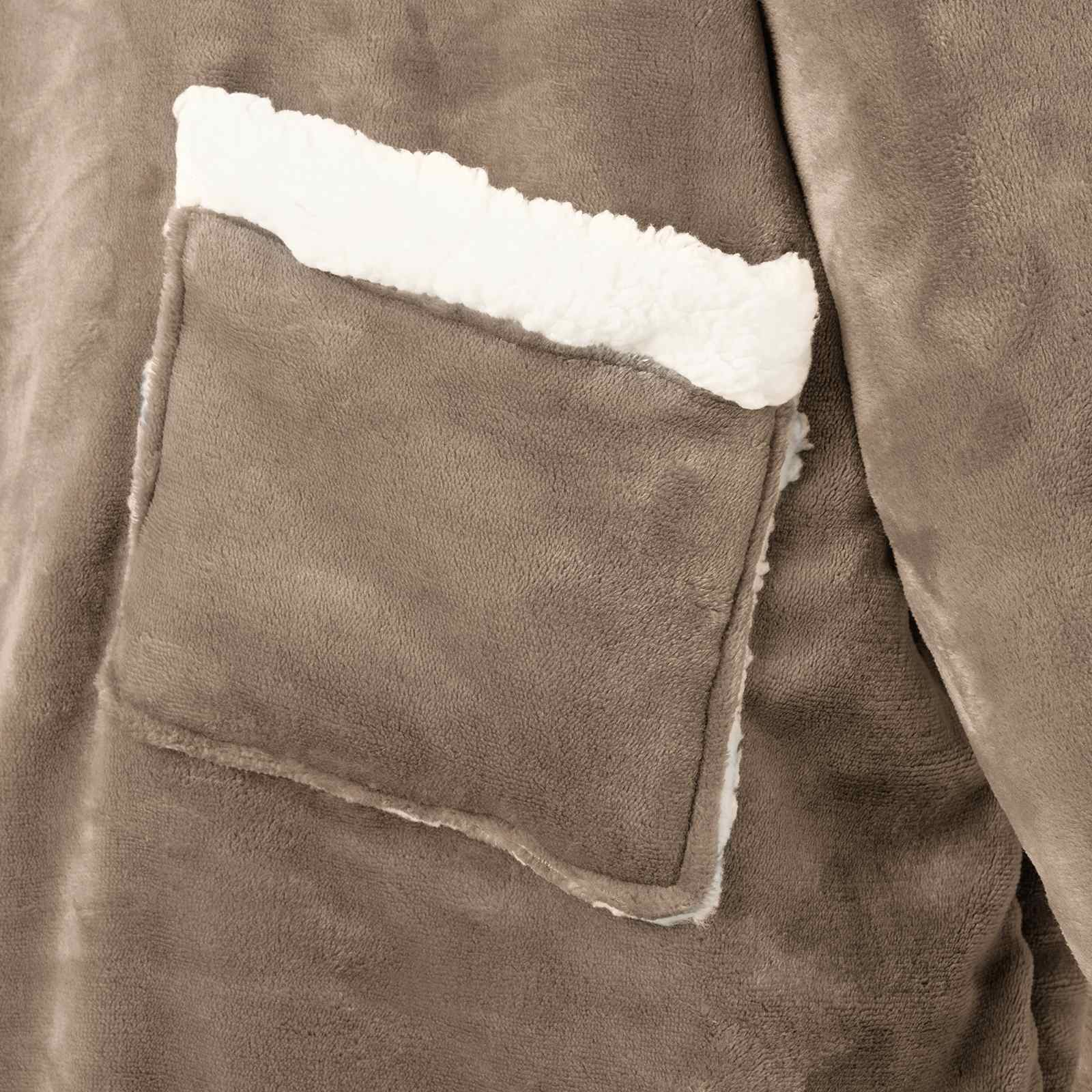 vidaXL Bluza-koc Camel L Fleece i Flanela