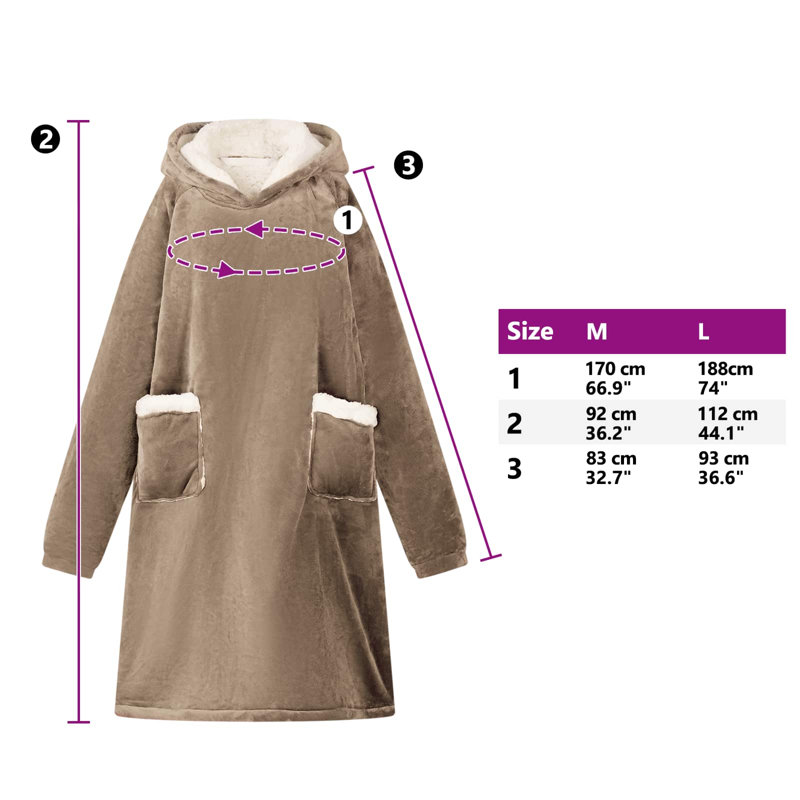 vidaXL Bluza-koc Camel L Fleece i Flanela