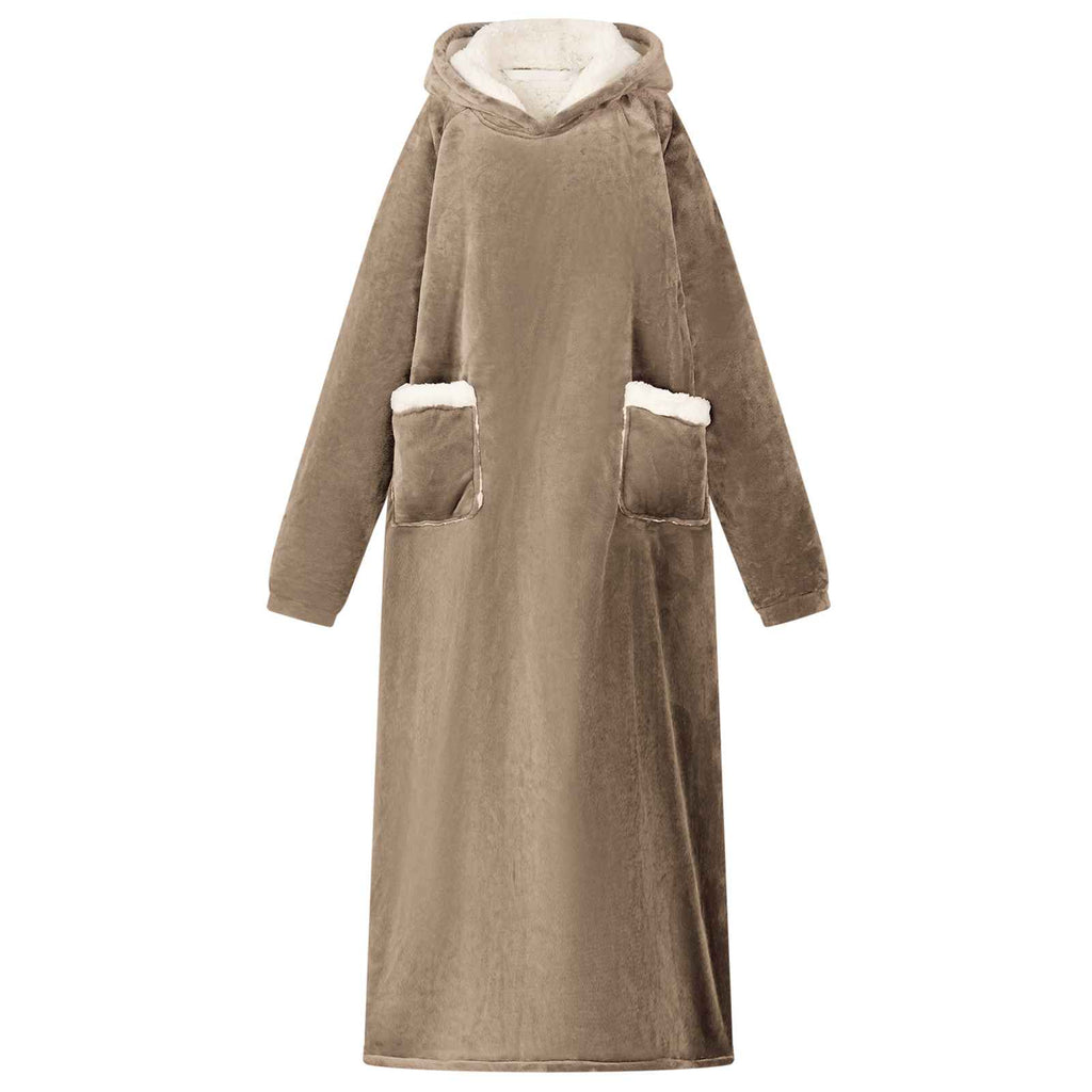 vidaXL Bluza-koc Camel M Fleece i Flanela