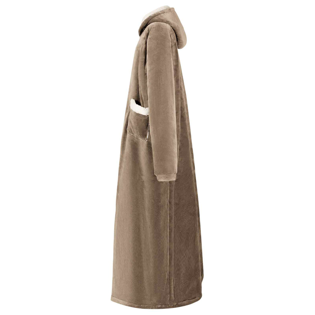 vidaXL Bluza-koc Camel M Fleece i Flanela