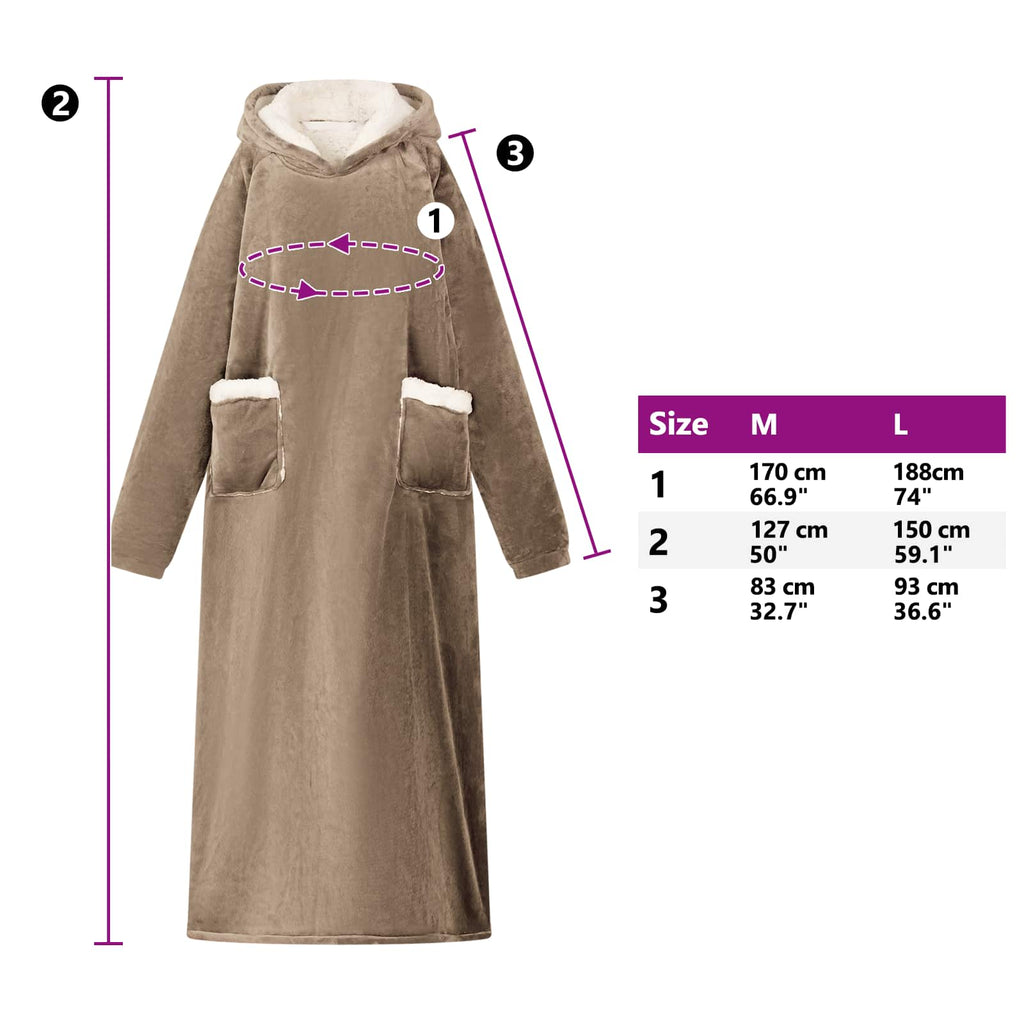 vidaXL Bluza-koc Camel M Fleece i Flanela