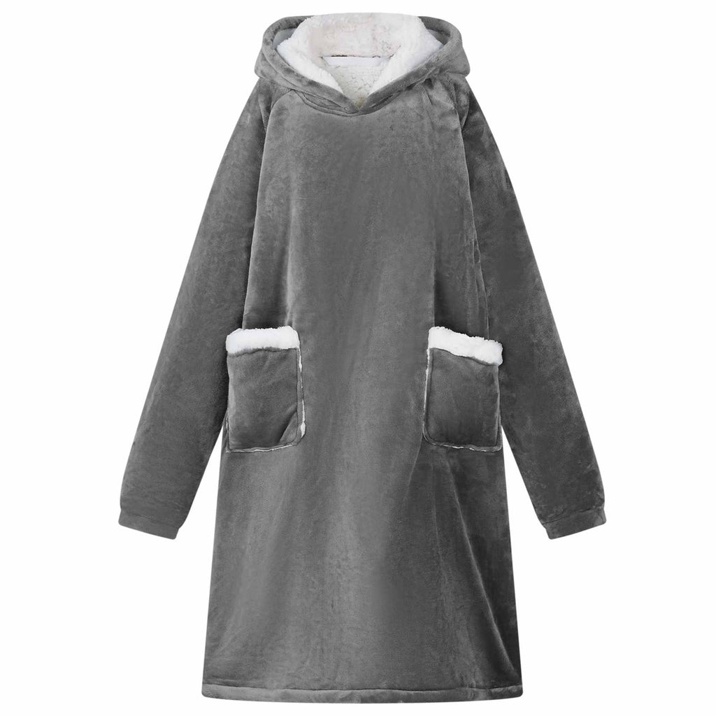 vidaXL Bluza-koc Ciemnoszary M Fleece i Flanela