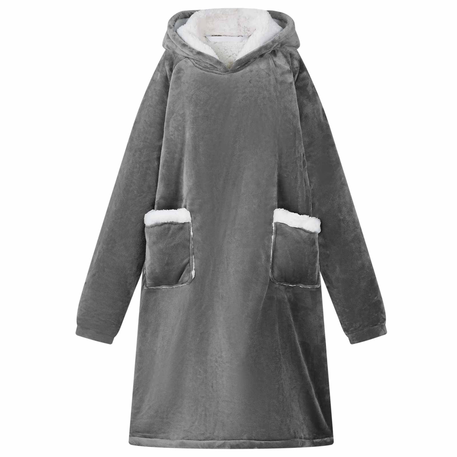 vidaXL Bluza-koc Ciemnoszary M Fleece i Flanela