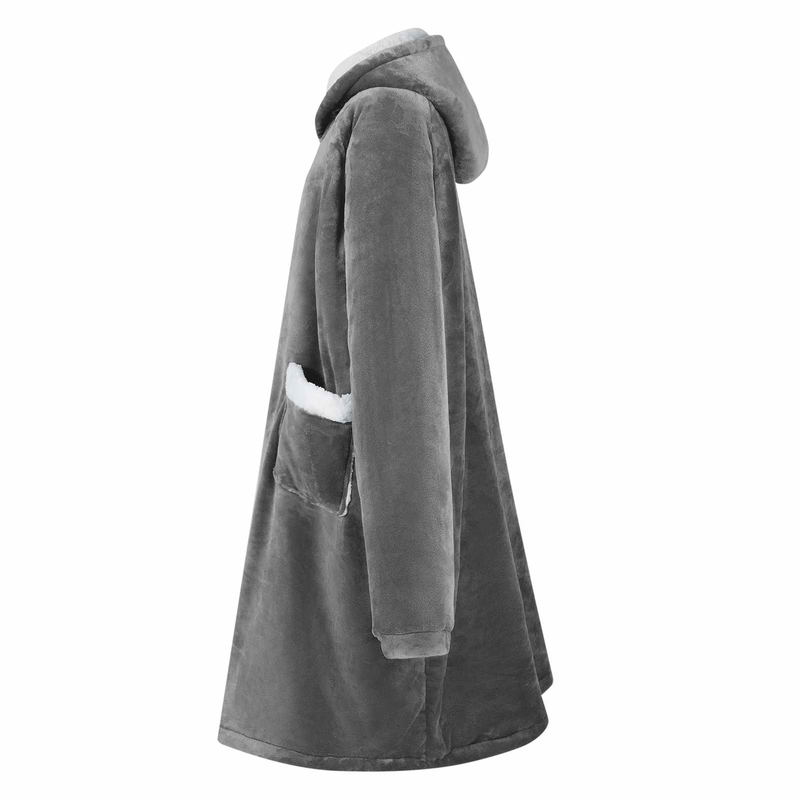 vidaXL Bluza-koc Ciemnoszary M Fleece i Flanela