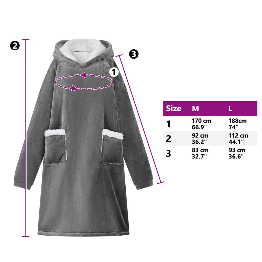 vidaXL Bluza-koc Ciemnoszary M Fleece i Flanela