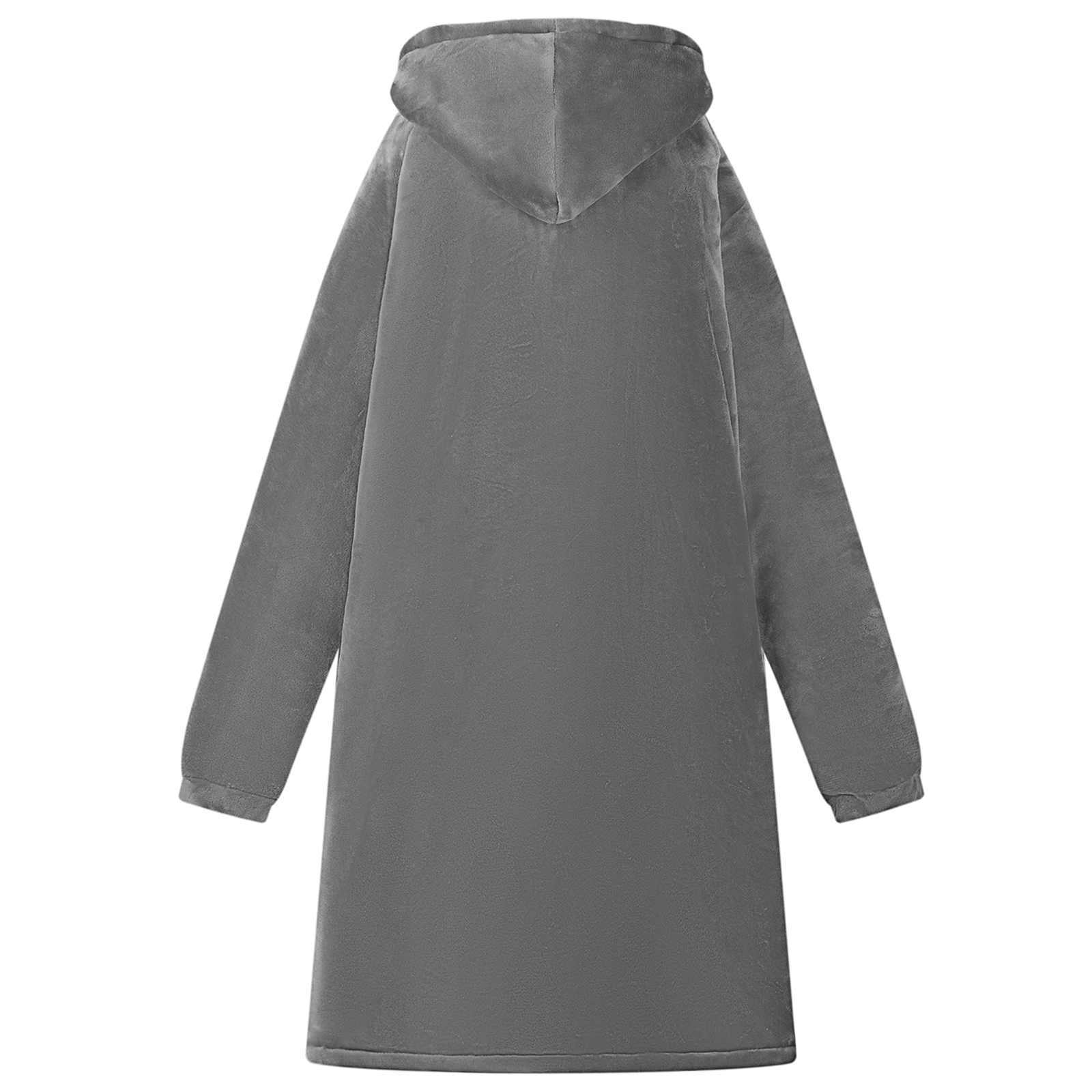 vidaXL Bluza-koc Ciemnoszary L Fleece i Flanela