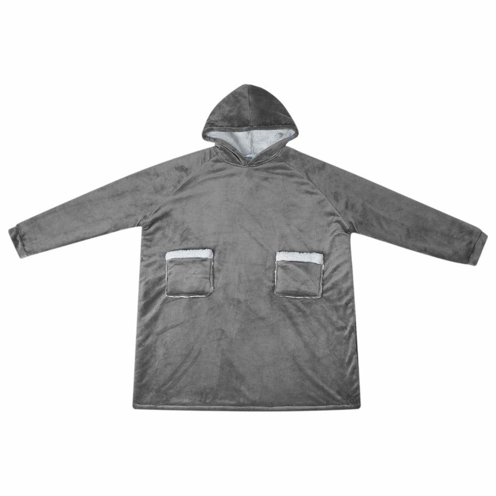 vidaXL Bluza-koc Ciemnoszary L Fleece i Flanela