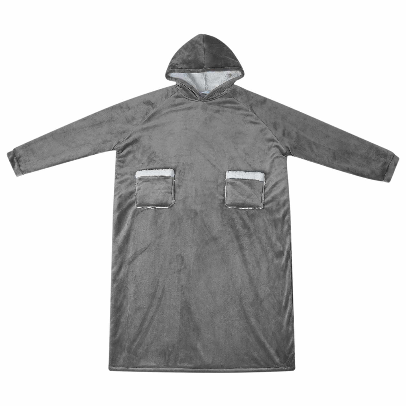 vidaXL Bluza-koc Ciemnoszary M Fleece i Flanela