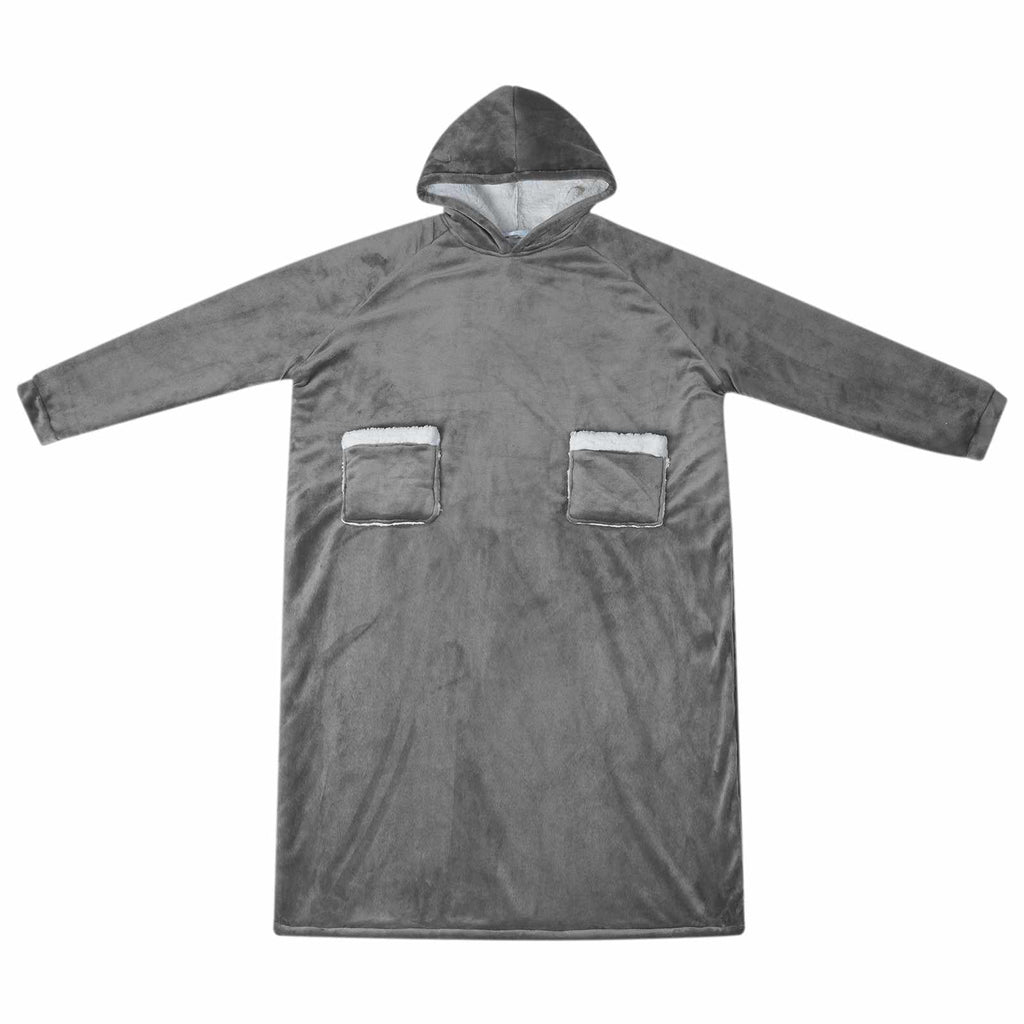 vidaXL Bluza-koc Ciemnoszary L Fleece i Flanela