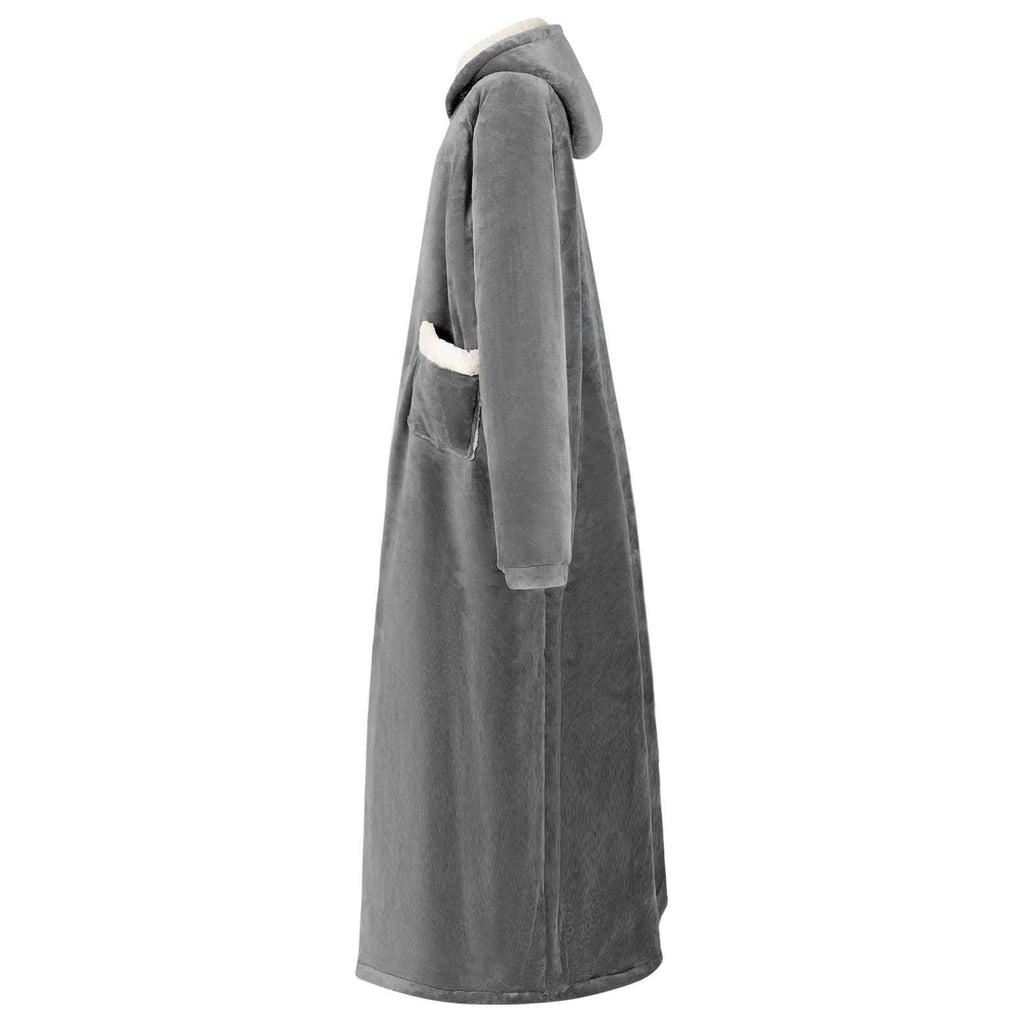 vidaXL Bluza-koc Ciemnoszary L Fleece i Flanela