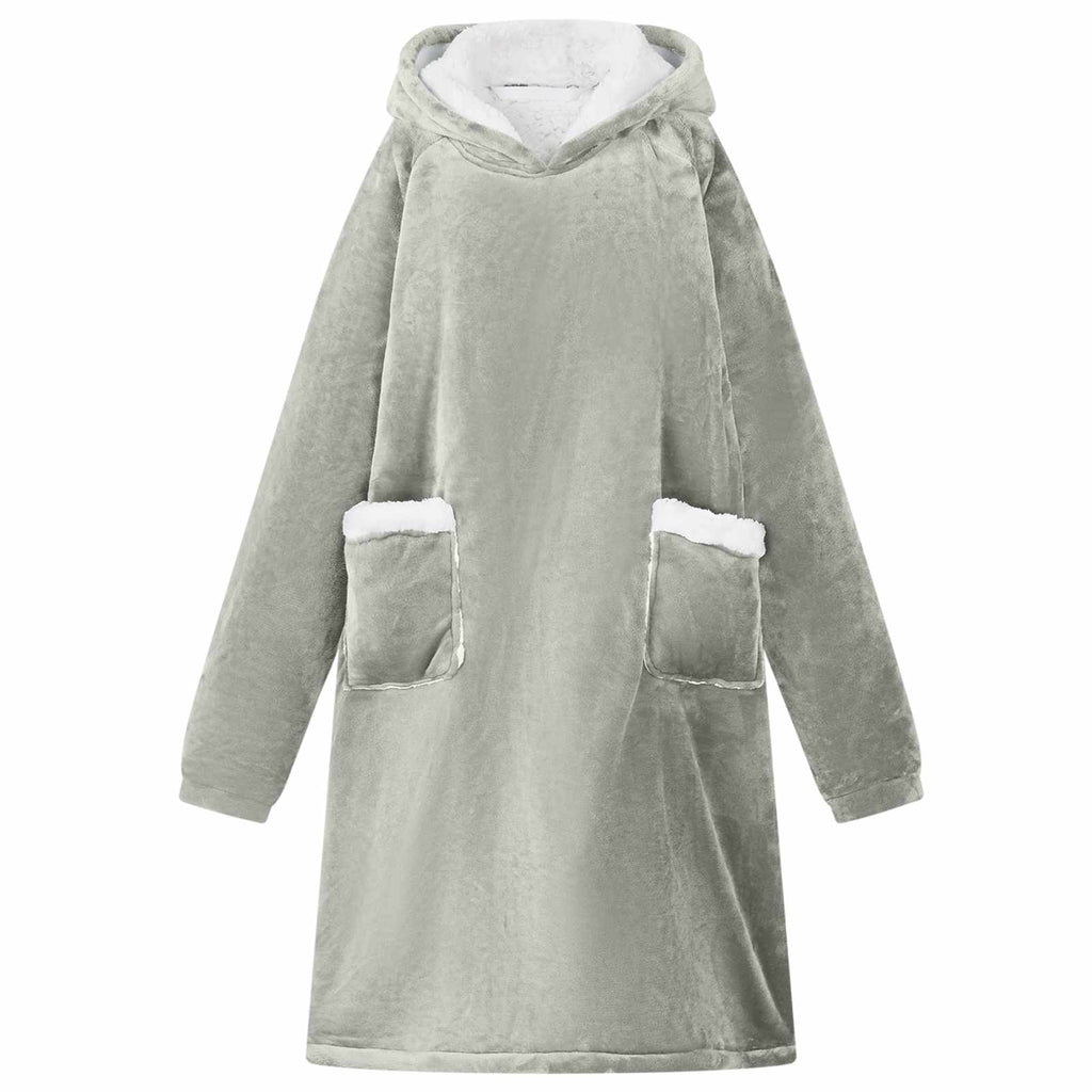 vidaXL Bluza-koc Szary M Fleece i Flanela